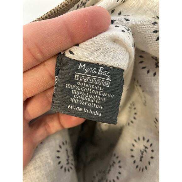 MYRA BAG MEDIUM GRAY, IVORY PRINTED CANVAS CROSSBODY BAG - Picture 15 of 16